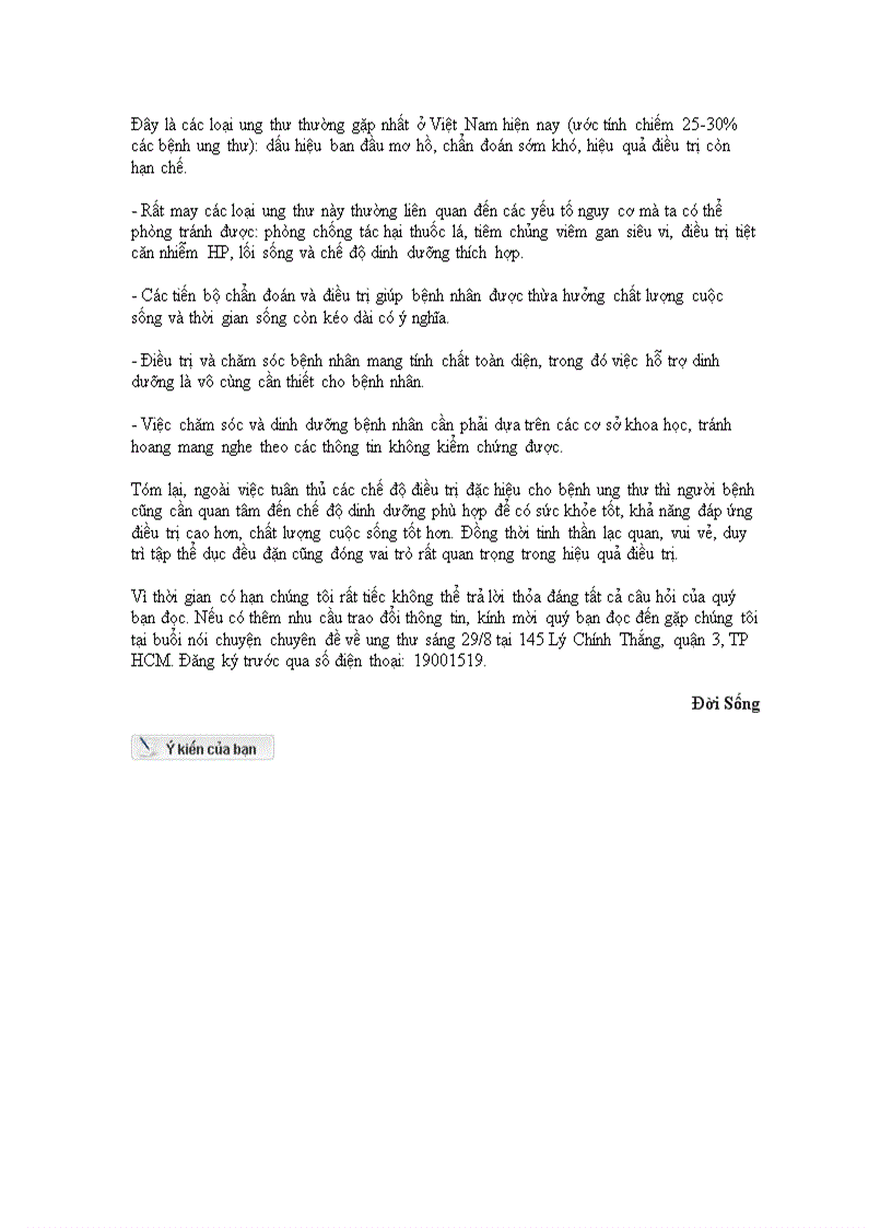 image for page Hỏi Đáp về triệu chứng Bệnh Ung Thư