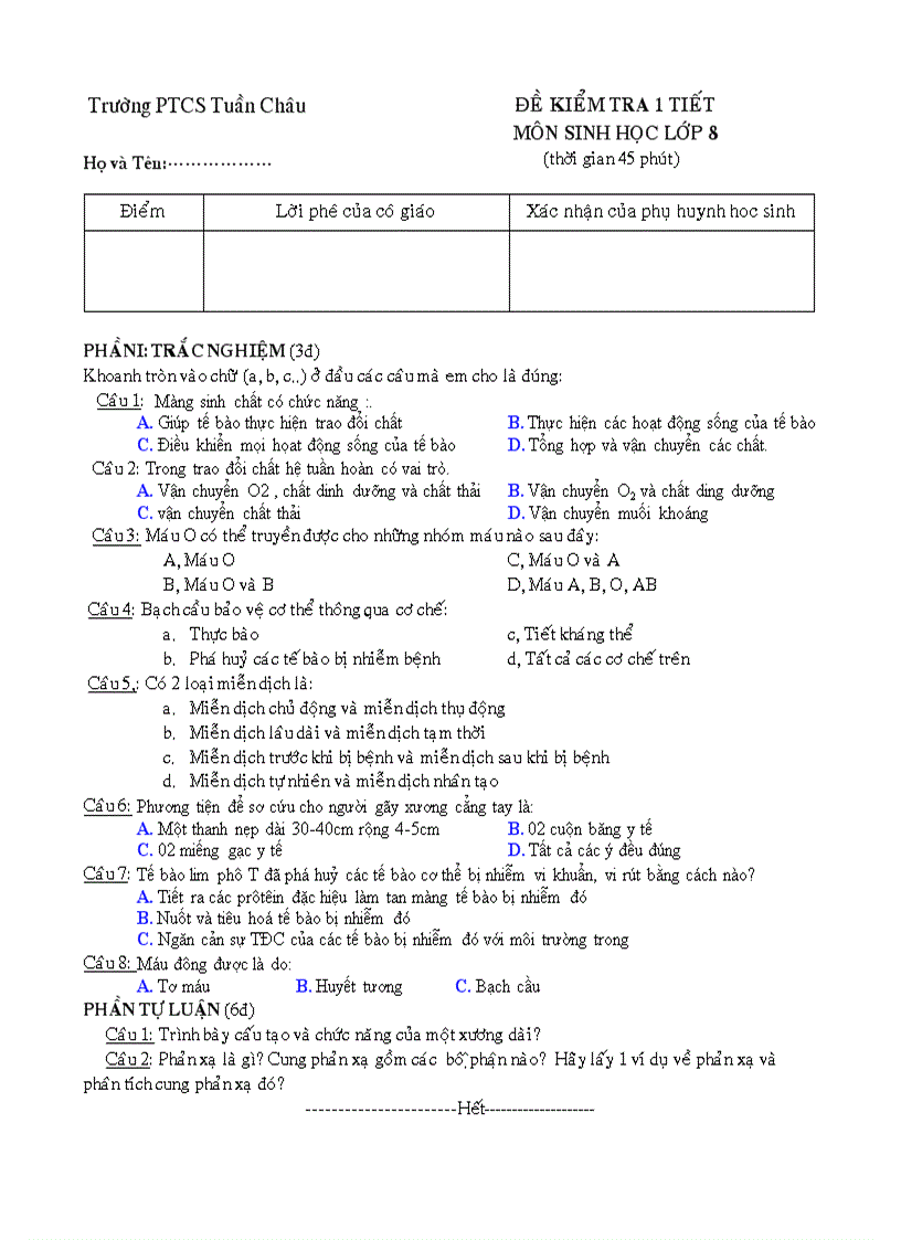 image for page KIÊM TRA 1 TIẾT T18