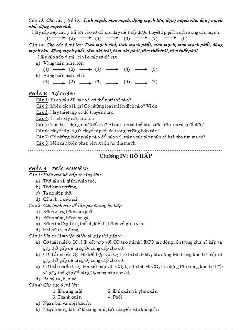 image for page Ngân hàng câu hỏi Sinh 8 HKI