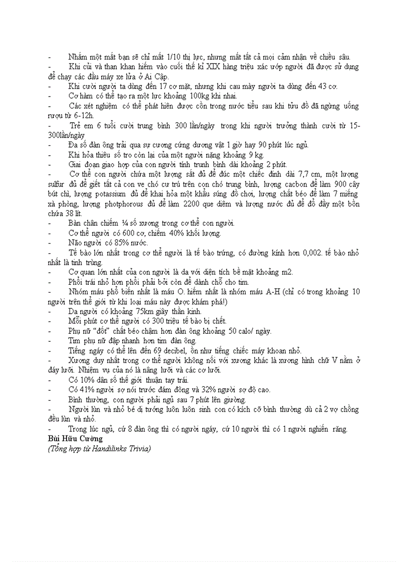 image for page Những bất ngờ thú vị về cơ thể con người