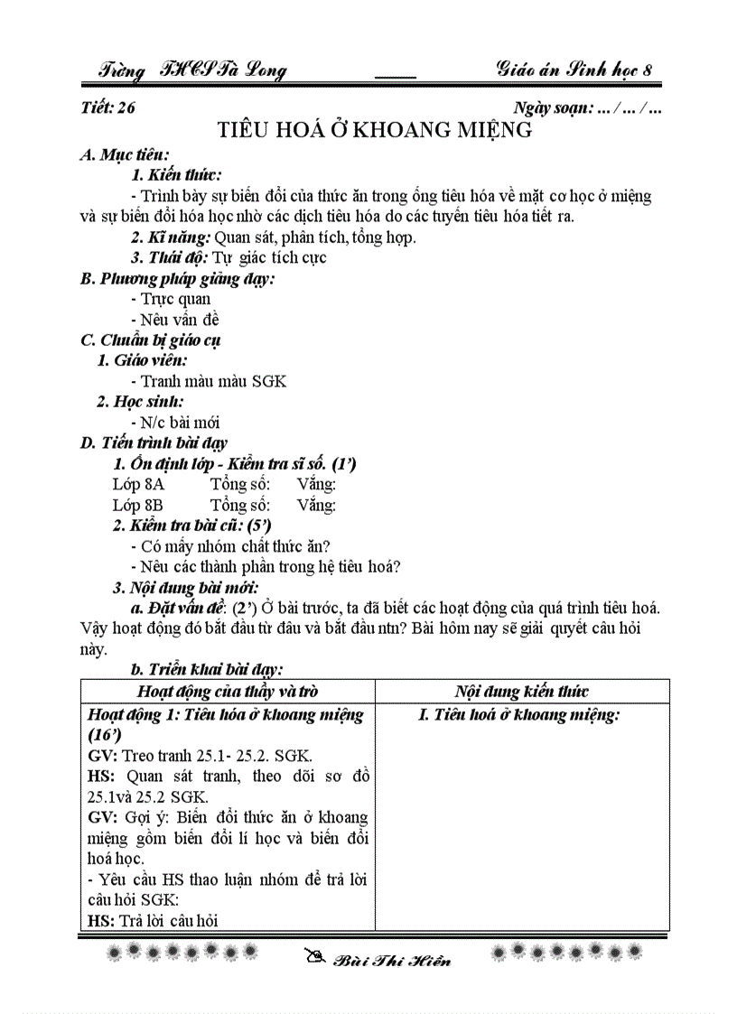 Sinh 8 tiet 25 28 theo chuan