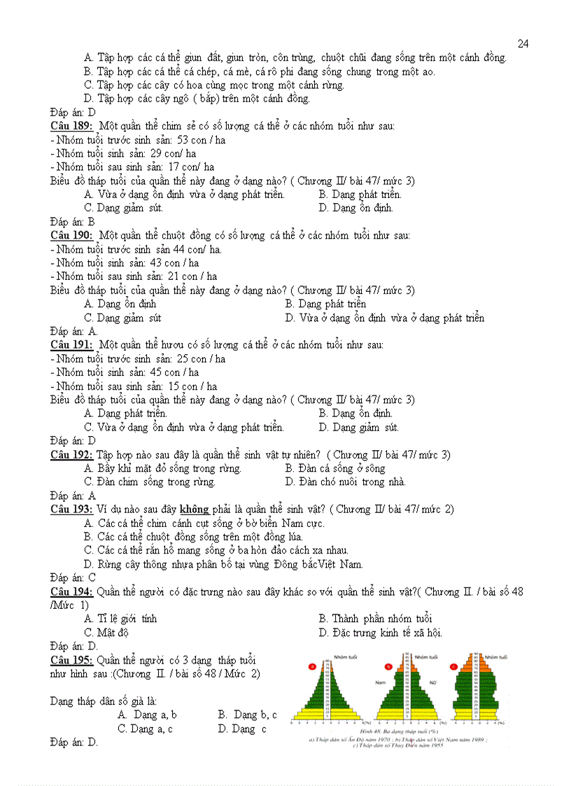 image for page 308 câu trắc nghiệm sinh 9