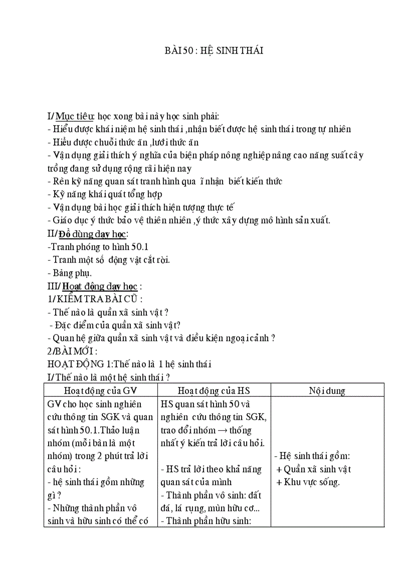 image for page Bai 50 HỆ SINH THÁI