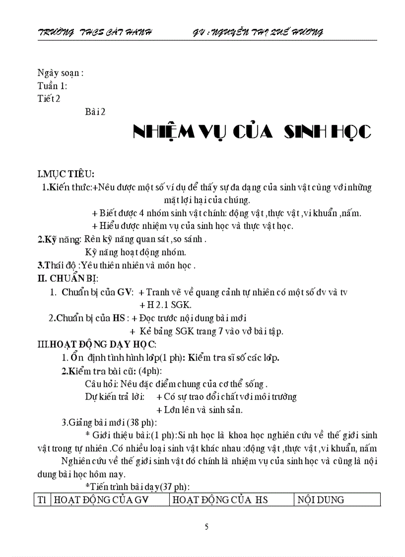 image for page Bài giảng sinh học 6 bài 5