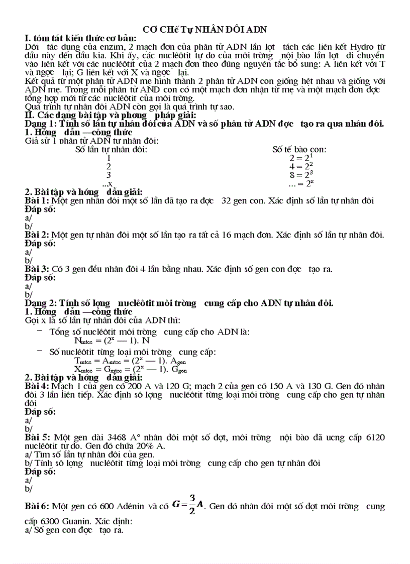 image for page Bài tập ARN và Protein