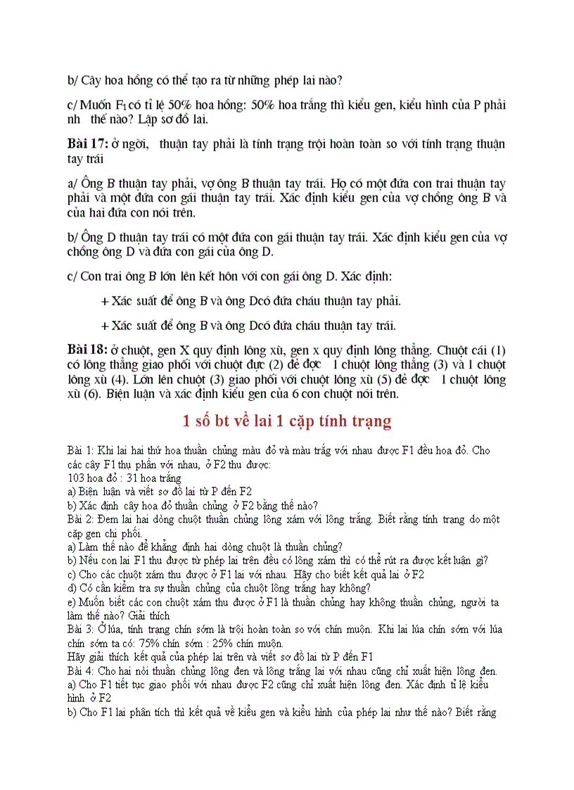 image for page Bài tập lai 1 cặp tính trạng