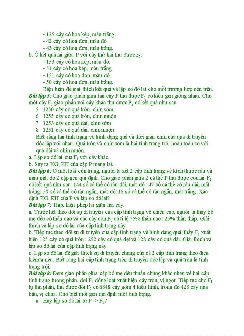 image for page Bài tập về lai 2 cặp tính trạng