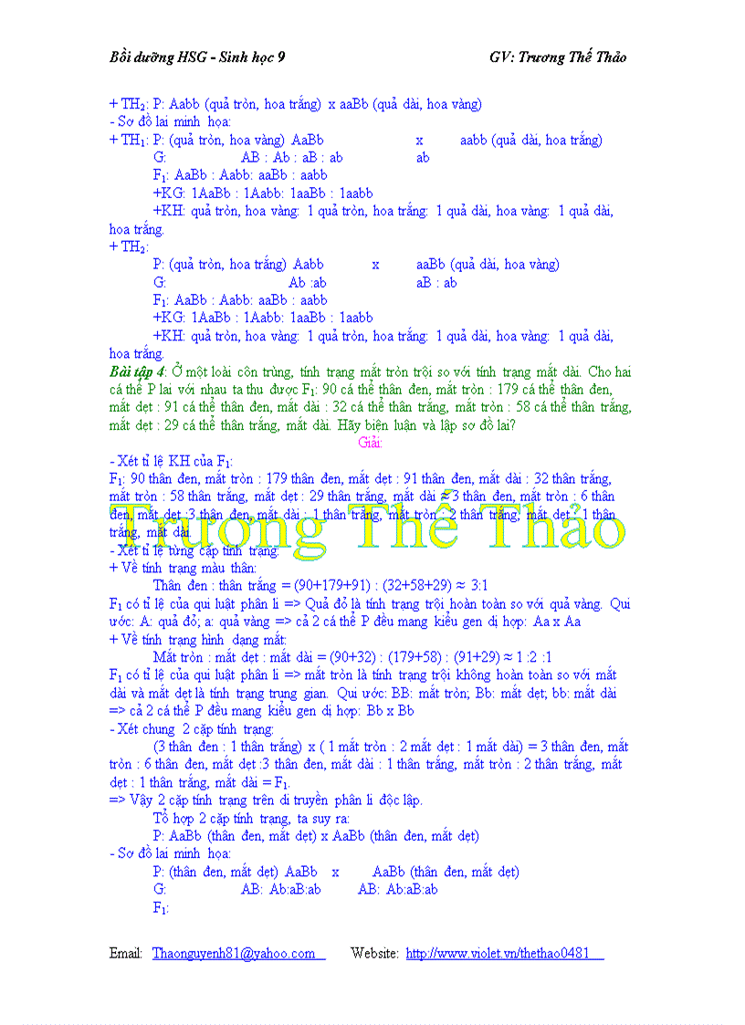 image for page BDHSG Lai 2 cặp tính trạng phân li độc lập