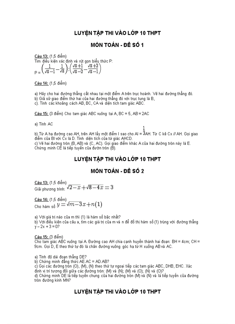 image for page Bộ đề thi vào THPT4