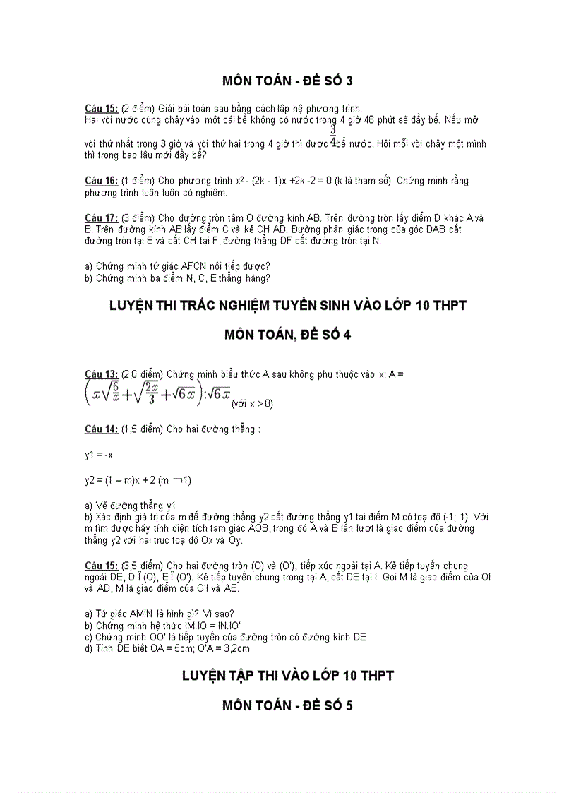 image for page Bộ đề thi vào THPT4