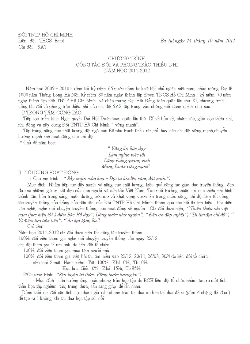 image for page Chương trình của đội