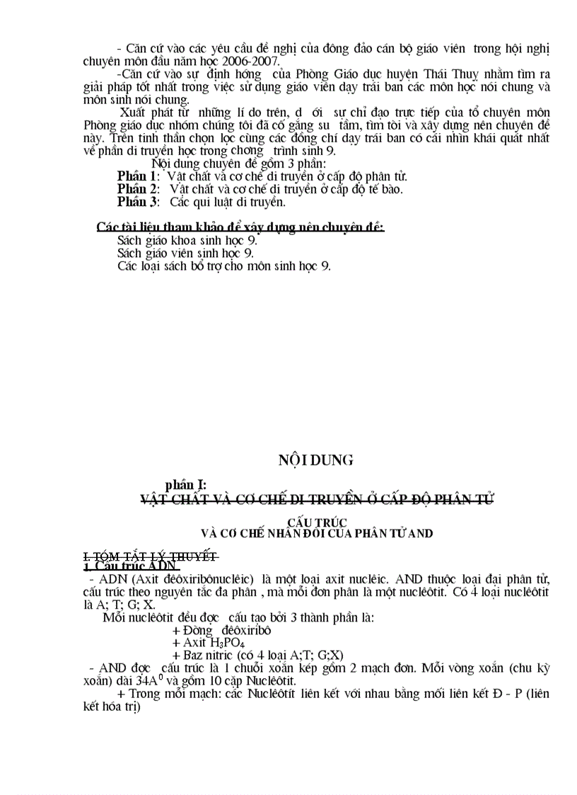 image for page Chuyên đề dạy chéo ban sinh học 9