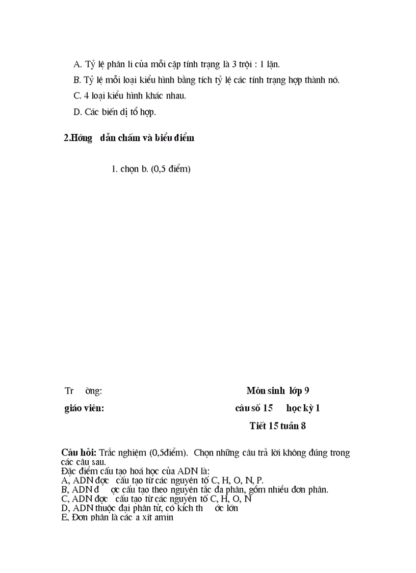 image for page Câu hỏi trắc nghiệm sinh 9 1