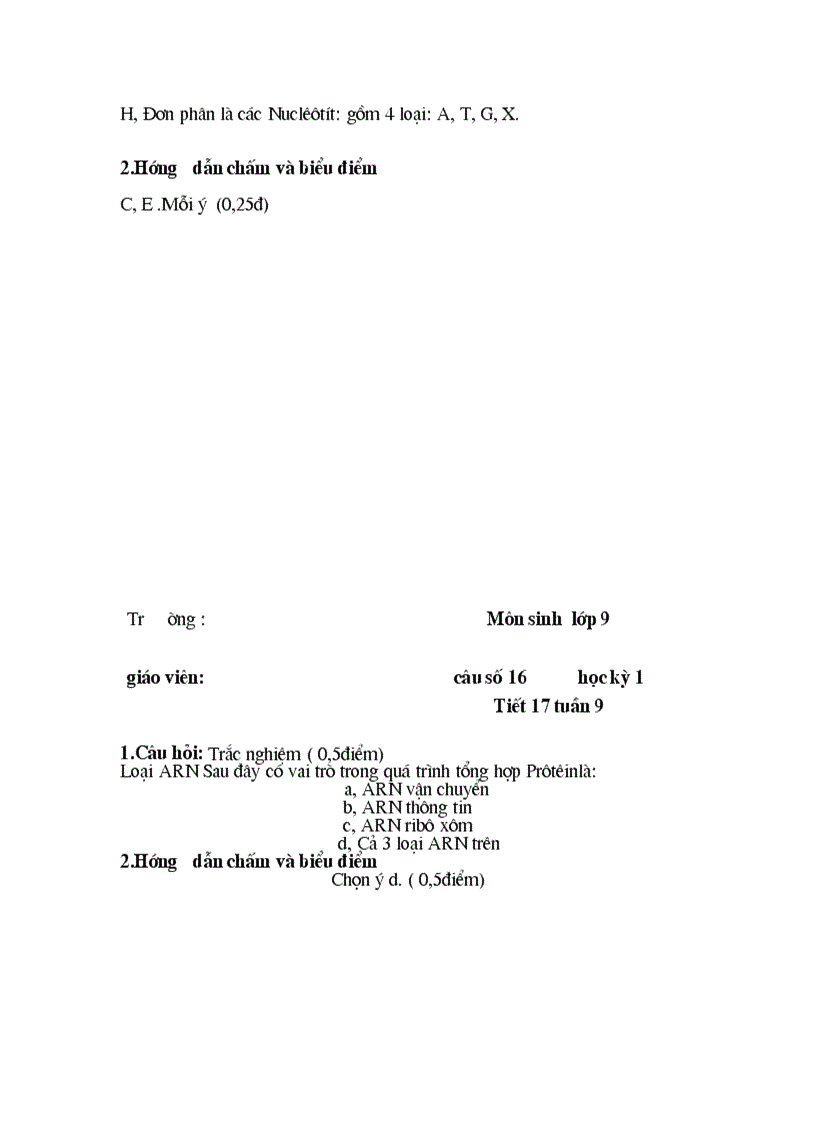 image for page Câu hỏi trắc nghiệm sinh 9 1