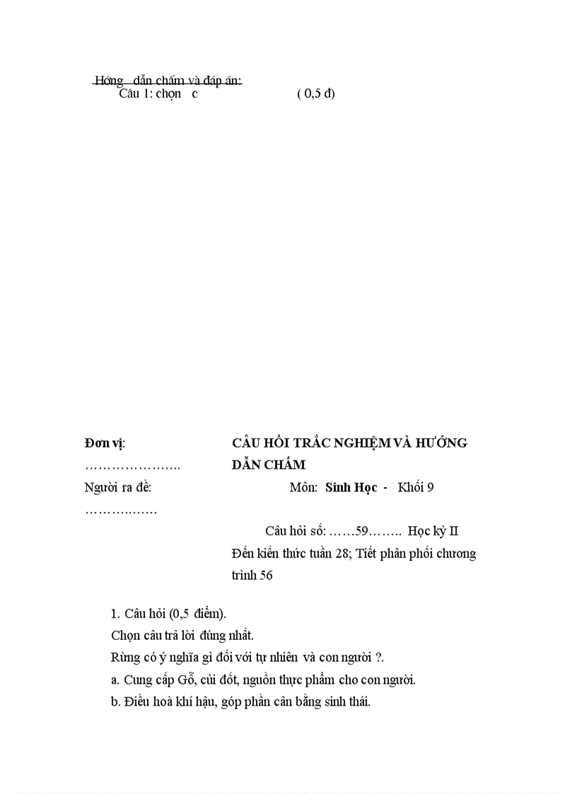 image for page Câu hỏi trắc nghiệm sinh 9 1