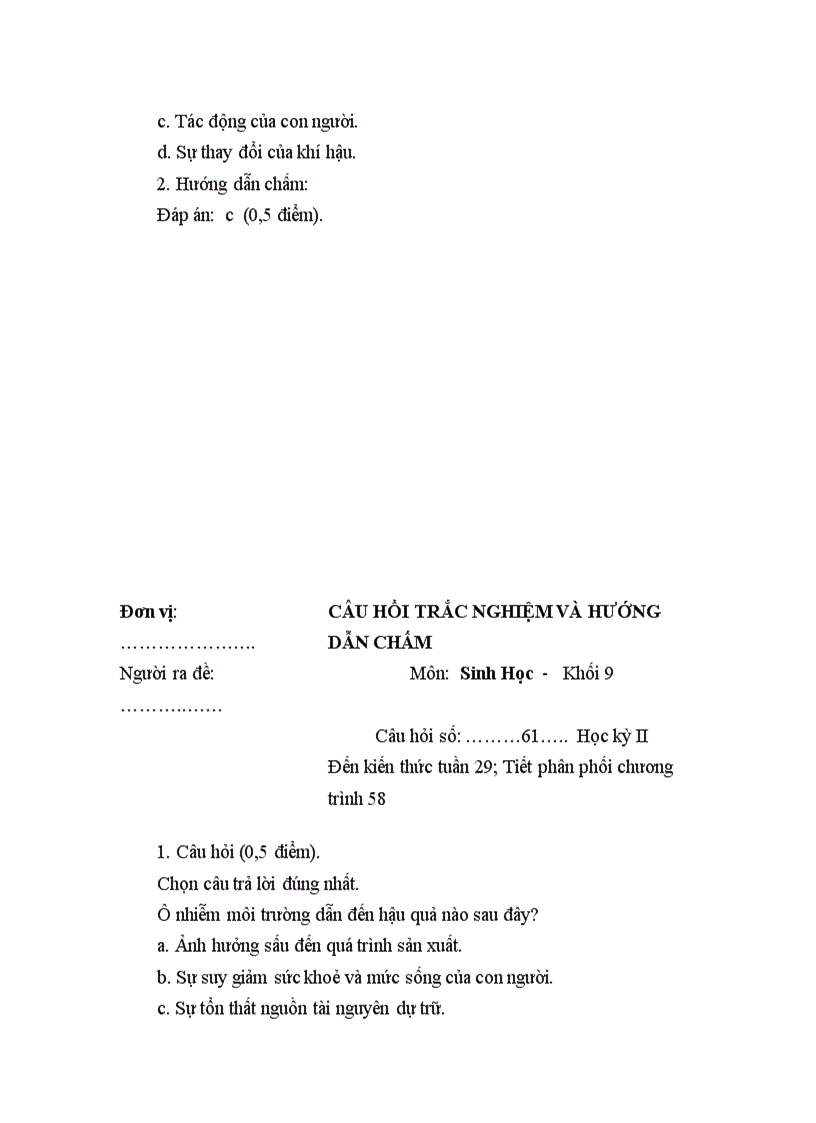 image for page Câu hỏi trắc nghiệm sinh 9 1