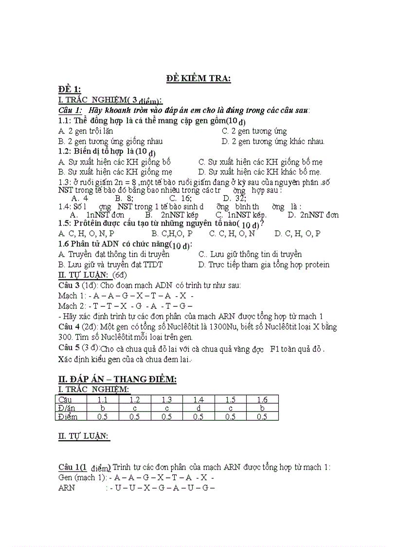 image for page De kiem tra 1 tiet sinh hoc 9 co ma tran