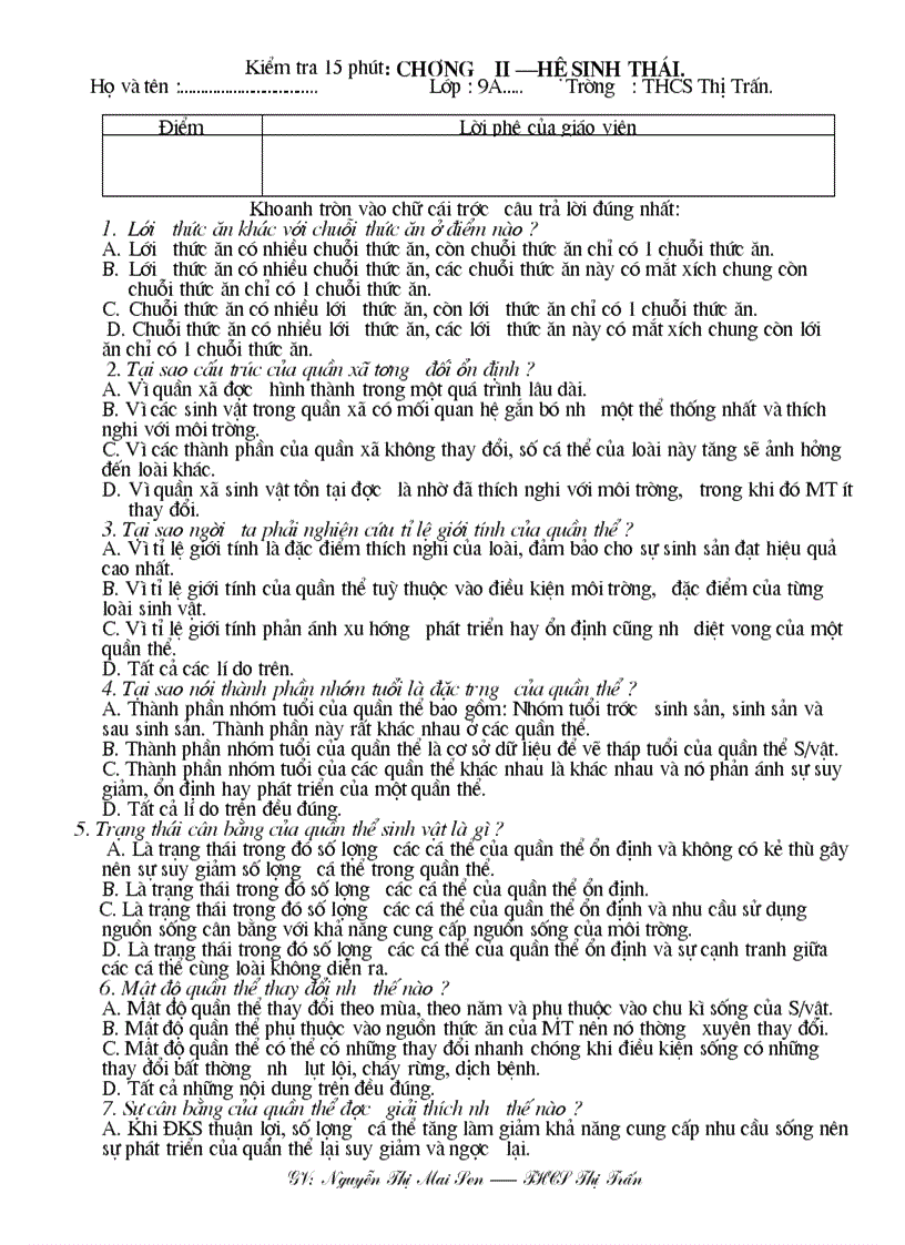 image for page De KT trac nghiem phan SV MT SH9