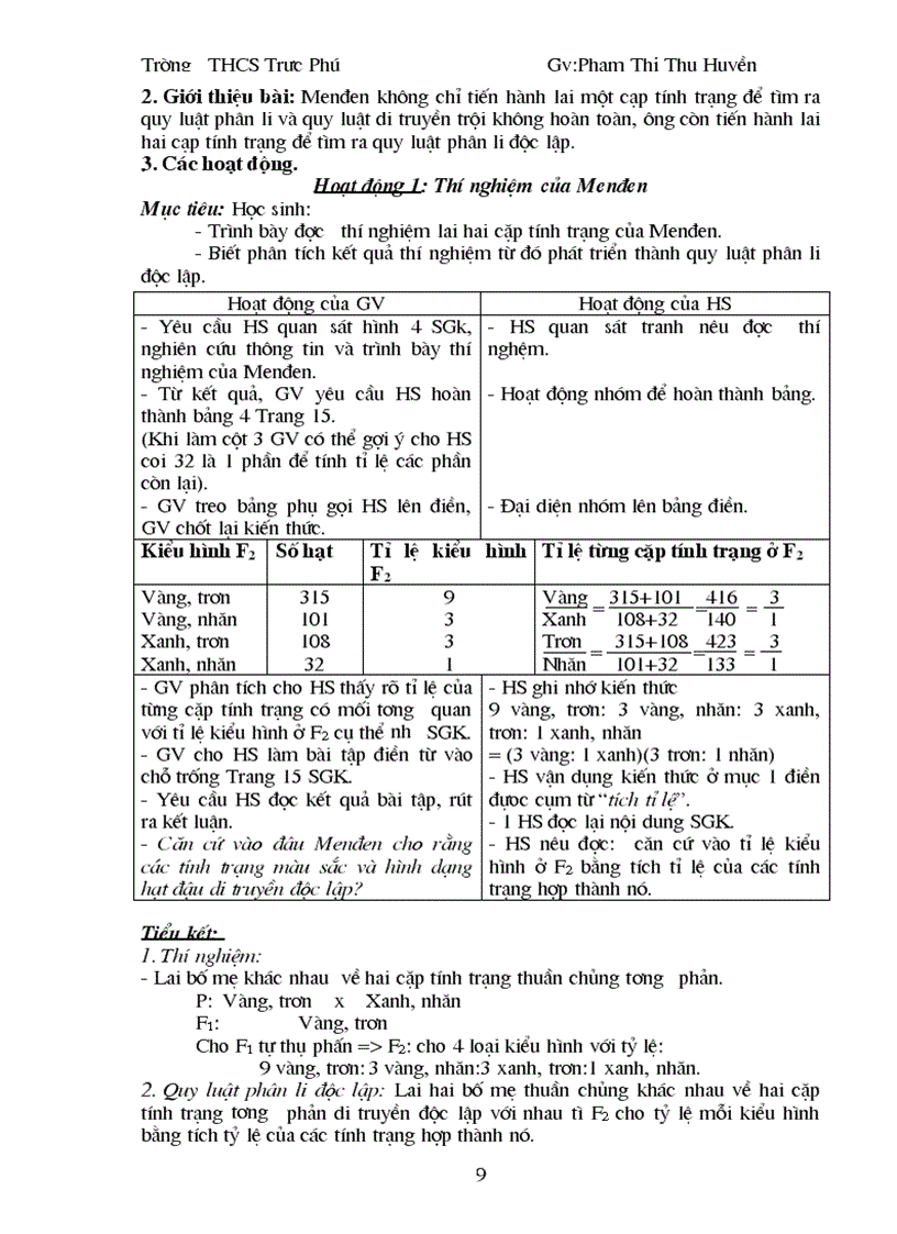image for page Giao an sinh học 9 trọn bộ