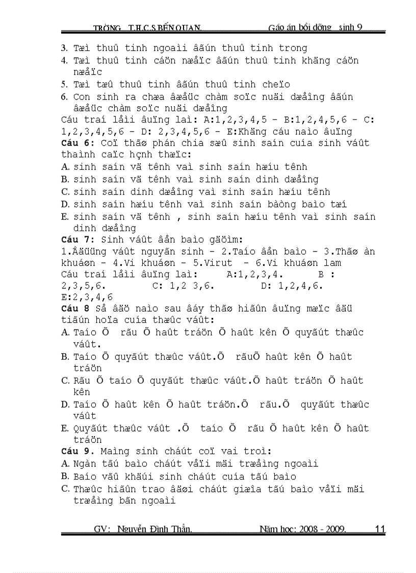 image for page Giao an BDsinh 9 tuân3