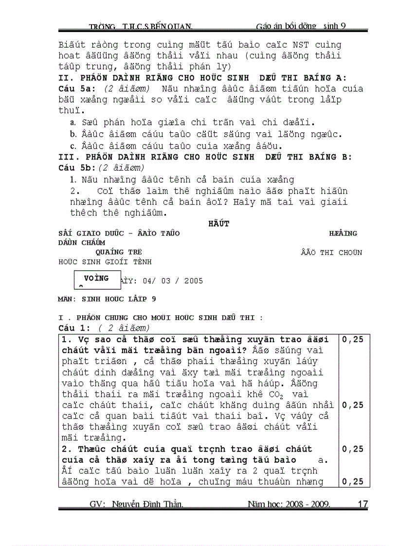 image for page Giao an BDsinh 9 tuân3