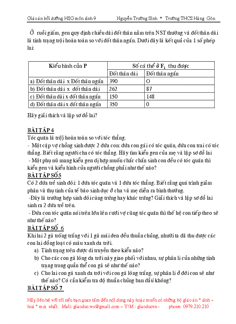 image for page Giáo án bồi dưỡng Học sinh giỏi môn sinh 9 2009