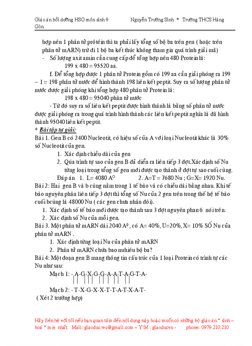 image for page Giáo án bồi dưỡng Học sinh giỏi môn sinh 9 2009