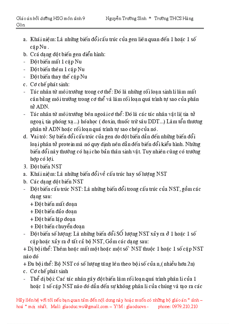 image for page Giáo án bồi dưỡng Học sinh giỏi môn sinh 9 2009