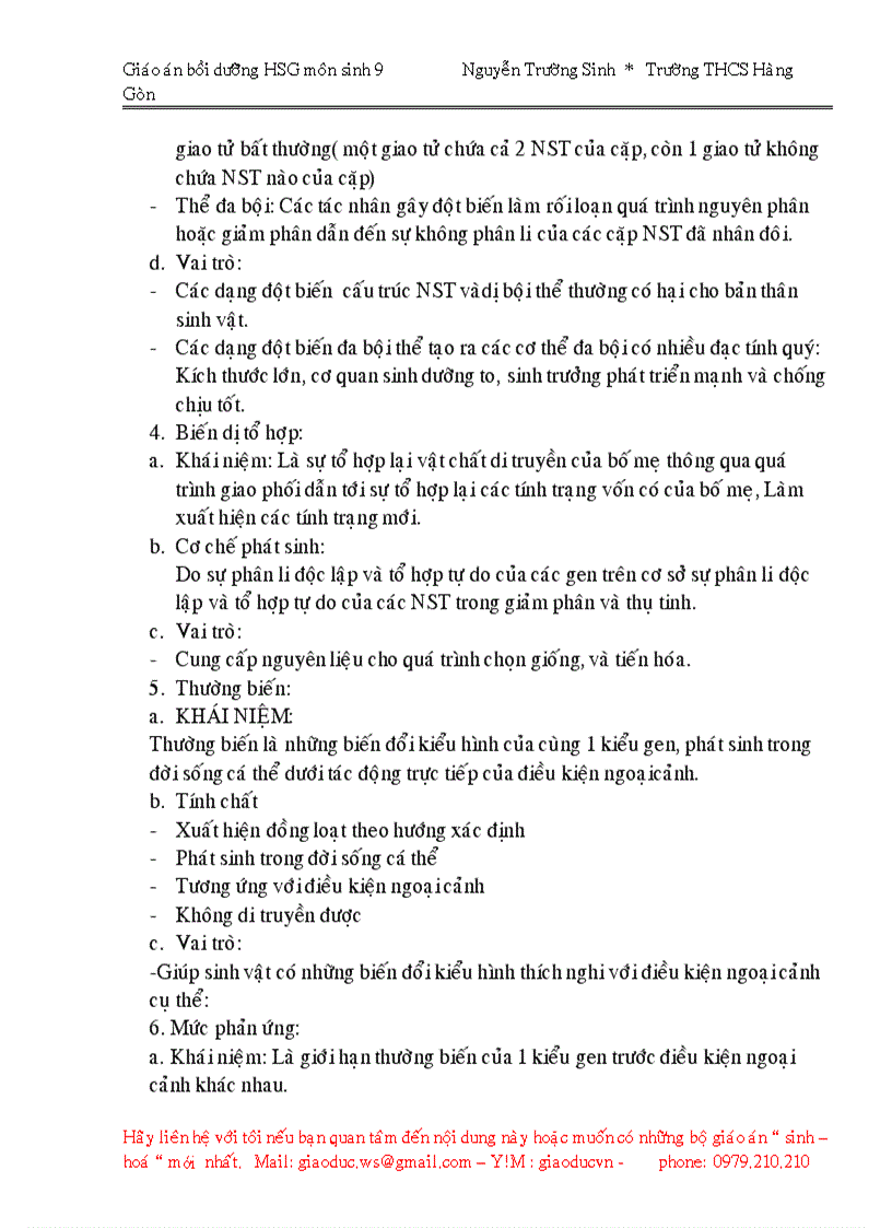 image for page Giáo án bồi dưỡng Học sinh giỏi môn sinh 9 2009