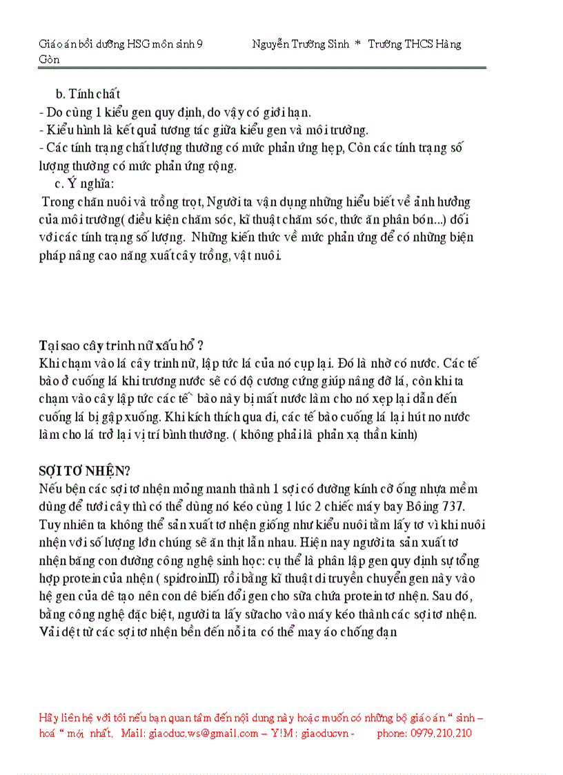 image for page Giáo án bồi dưỡng Học sinh giỏi môn sinh 9 2009