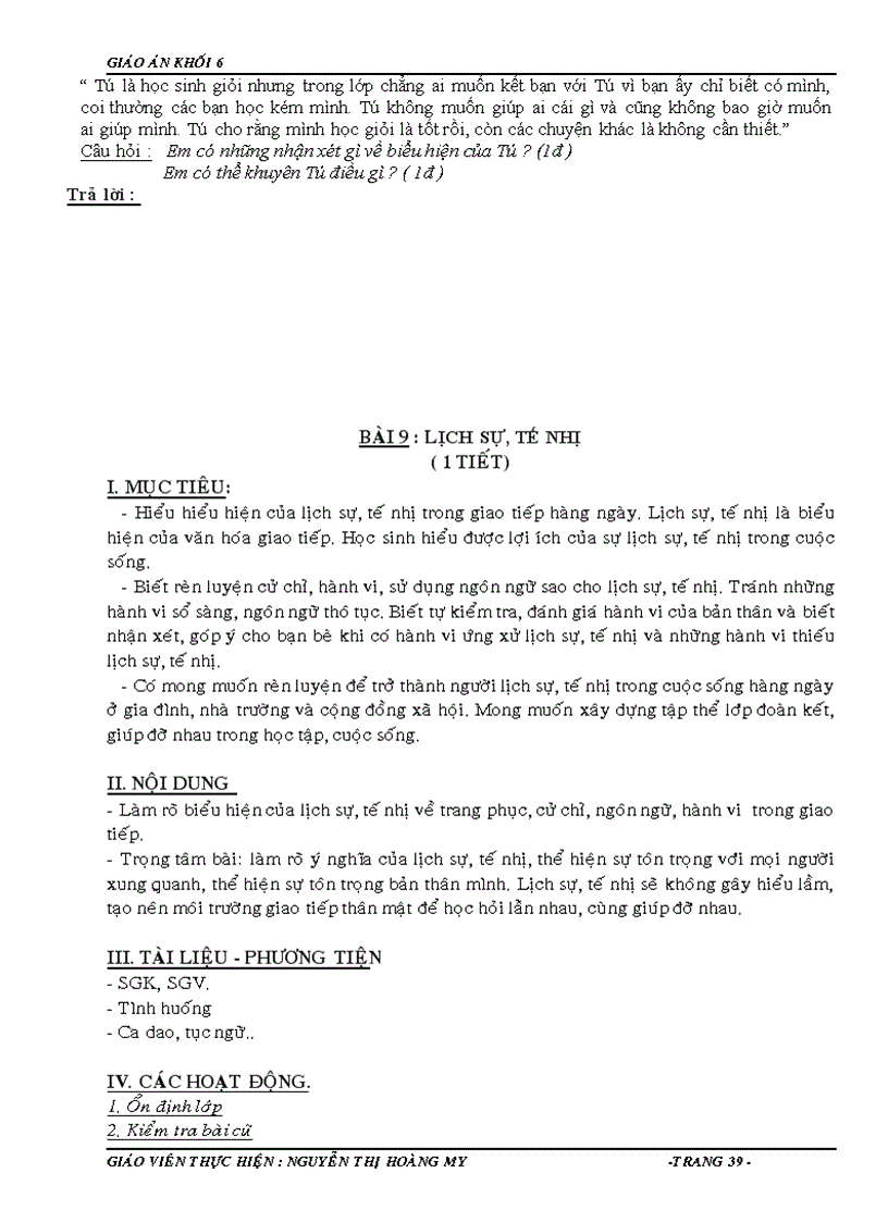 image for page Giáo án công dân 6 2010