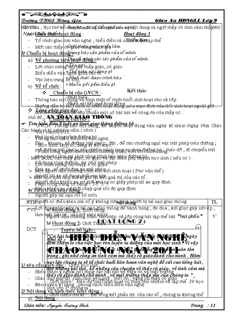 image for page Giáo án hđngll lớp 9 2009 2010