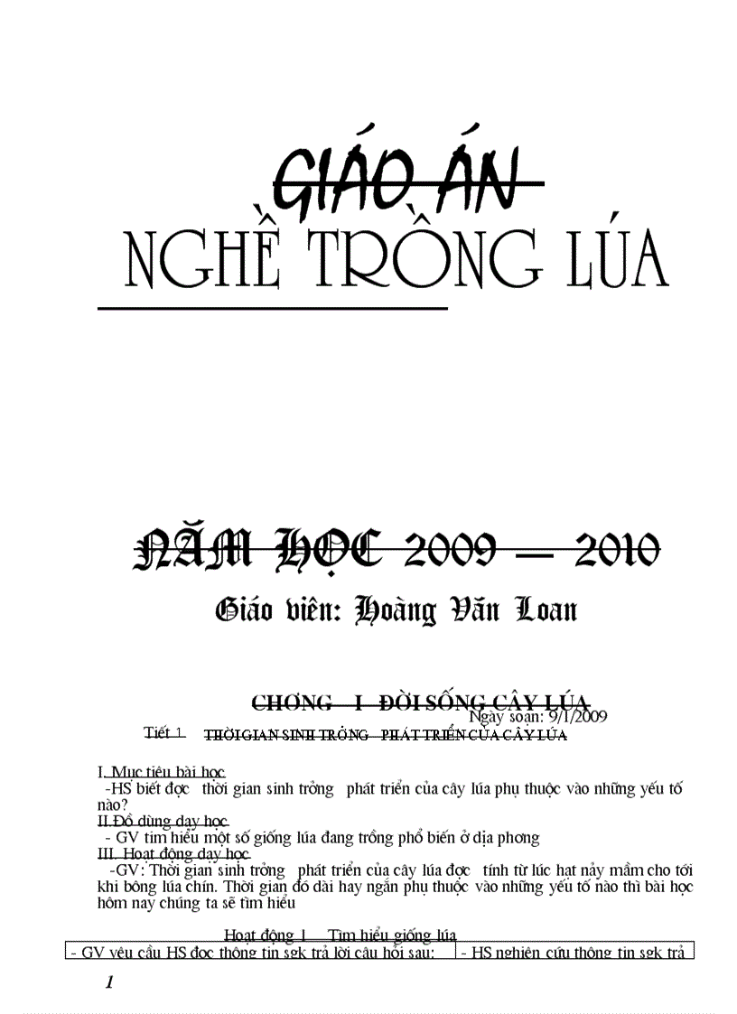 image for page Giáo án Nghề trồng lúa 09 10