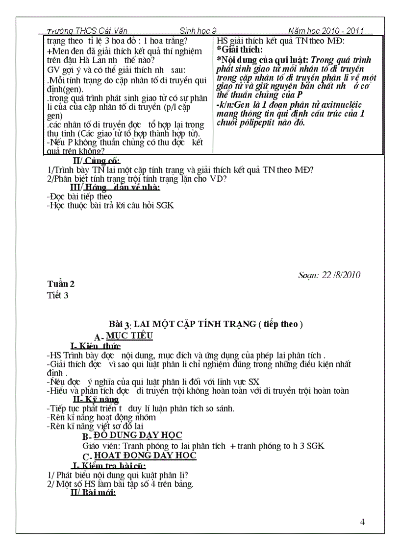 image for page Giáo án sh 9 2 Cột