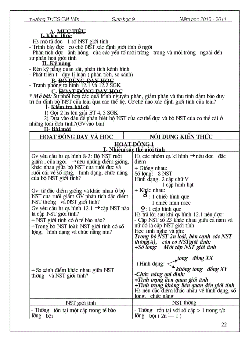 image for page Giáo án sh 9 2 Cột