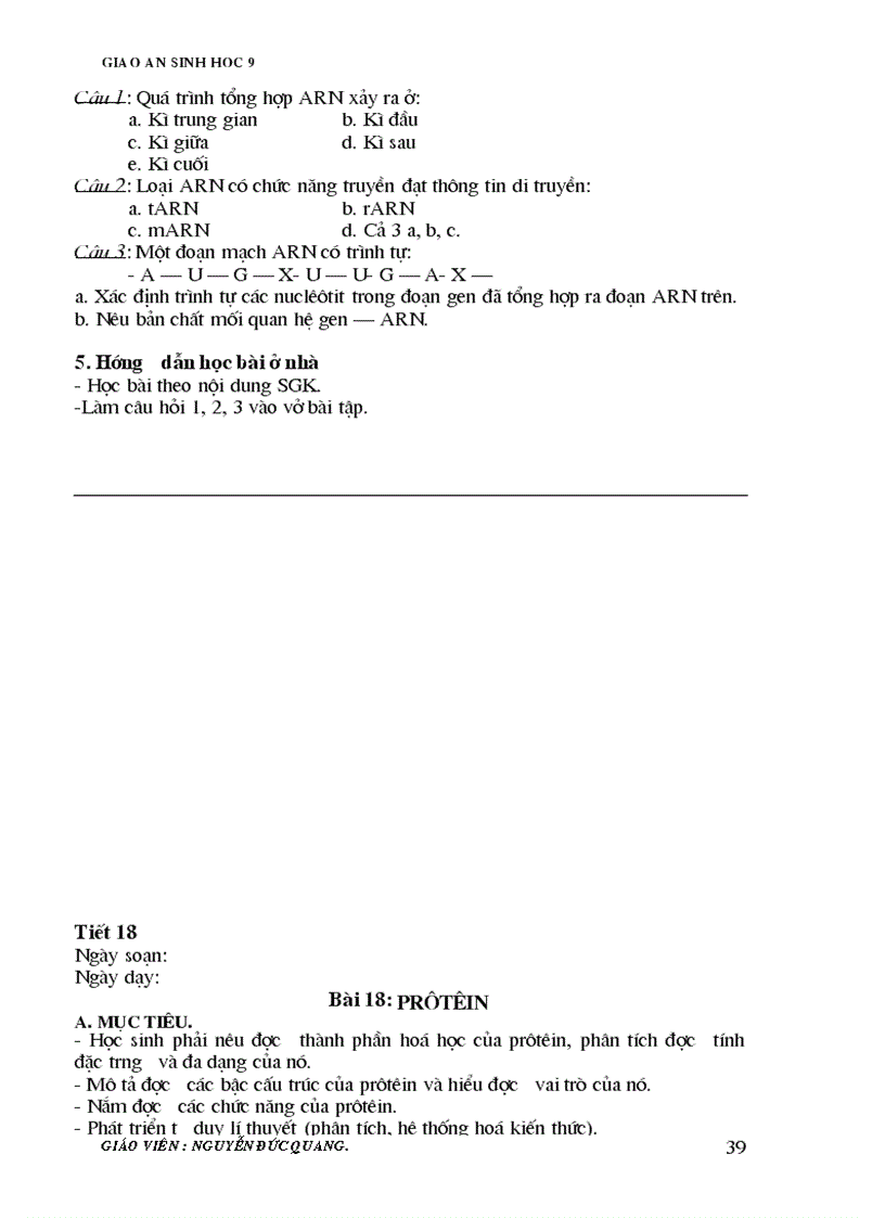 image for page Giao an sinh 9 2 cot 70 tỉet