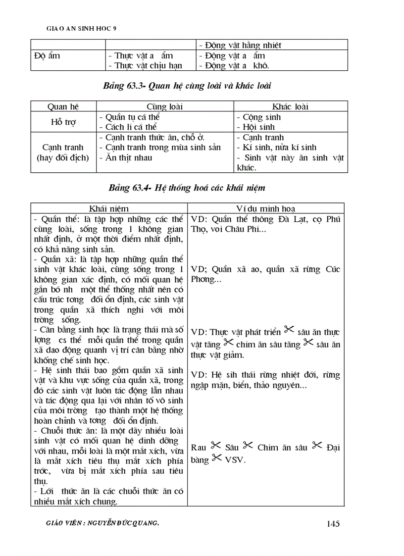 image for page Giao an sinh 9 2 cot 70 tỉet