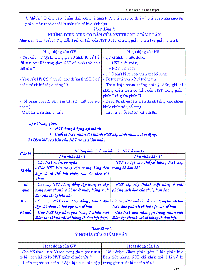 image for page Giáo án sinh 9 2 cột CKTKN 2010