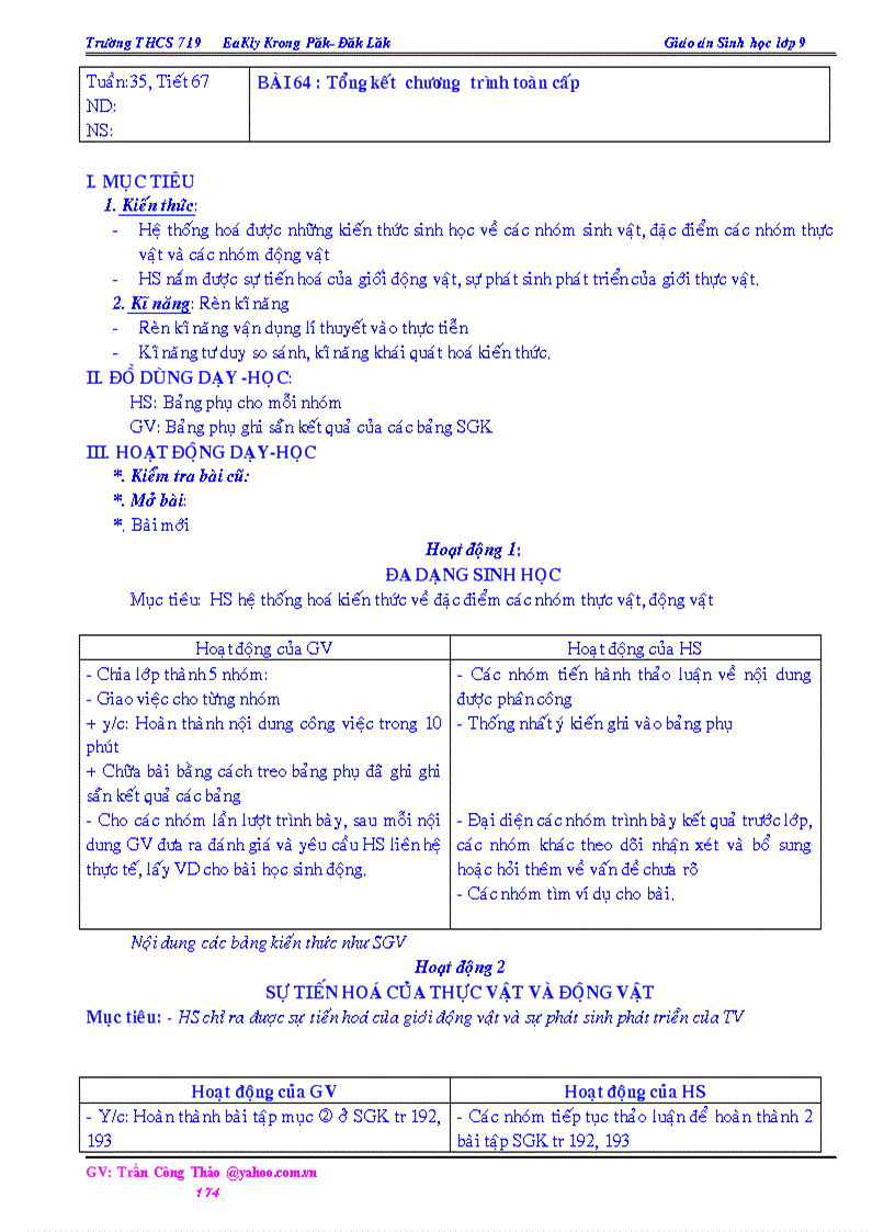 image for page Giáo án sinh 9 2 cột CKTKN 2010