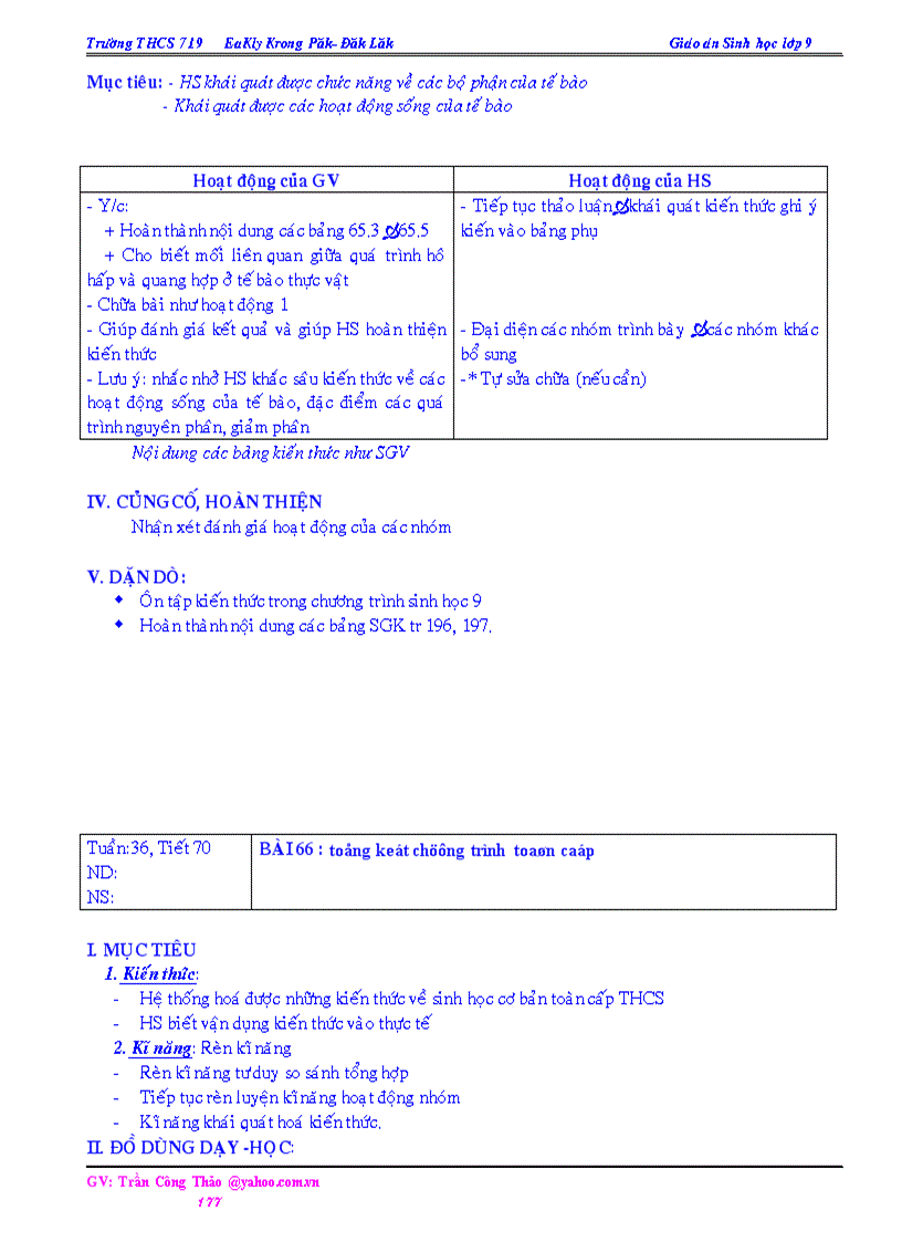 image for page Giáo án sinh 9 2 cột CKTKN 2010