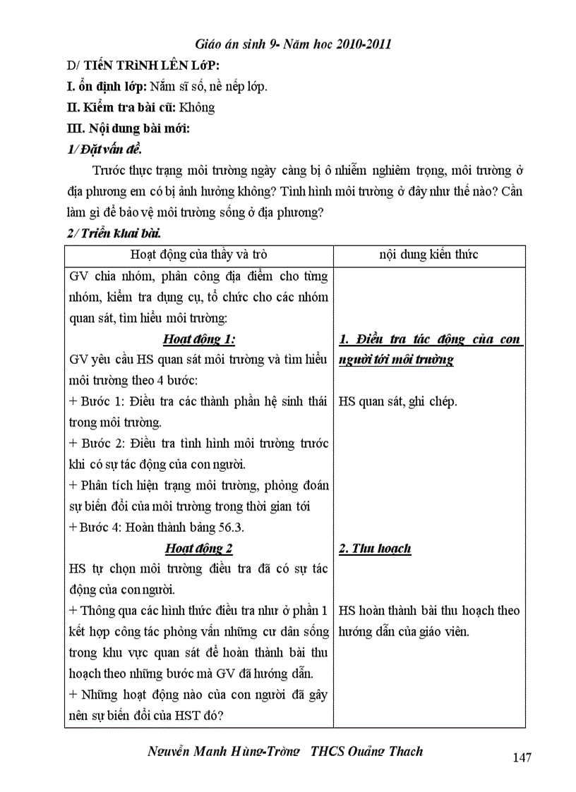 image for page Giao an sinh 9 2 cot co chuan KT KN