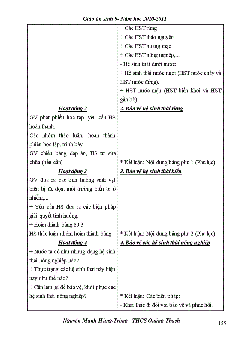 image for page Giao an sinh 9 2 cot co chuan KT KN