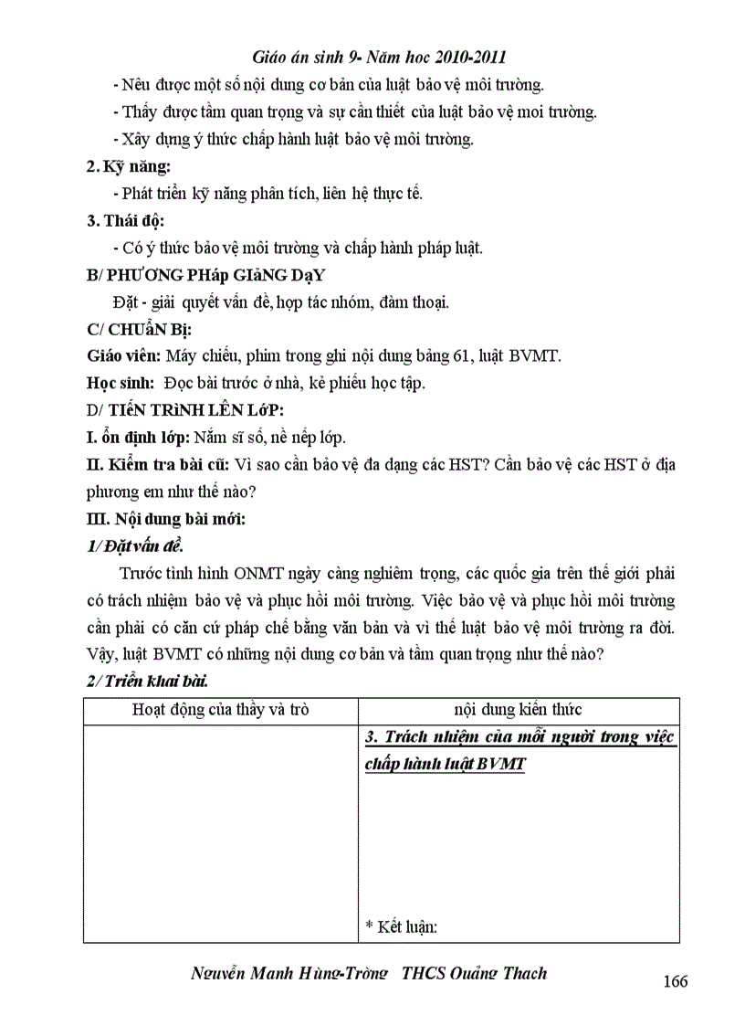 image for page Giao an sinh 9 2 cot co chuan KT KN