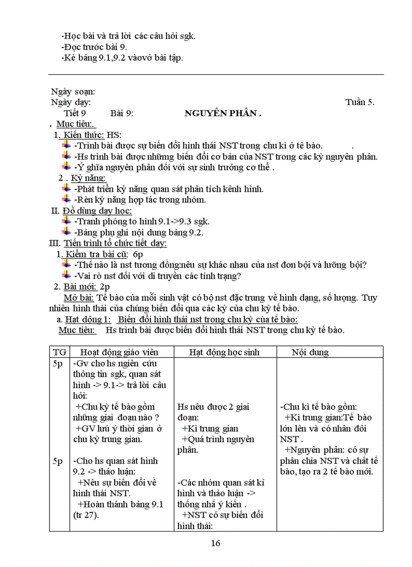 image for page Giáo án sinh 9 3 cột mới