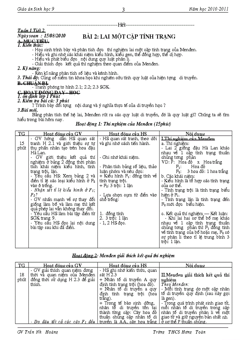 image for page Giáo an Sinh 9 Có Chuẩn KT KN