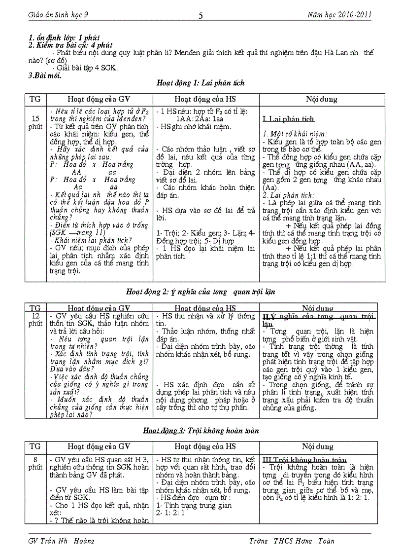 image for page Giáo an Sinh 9 Có Chuẩn KT KN