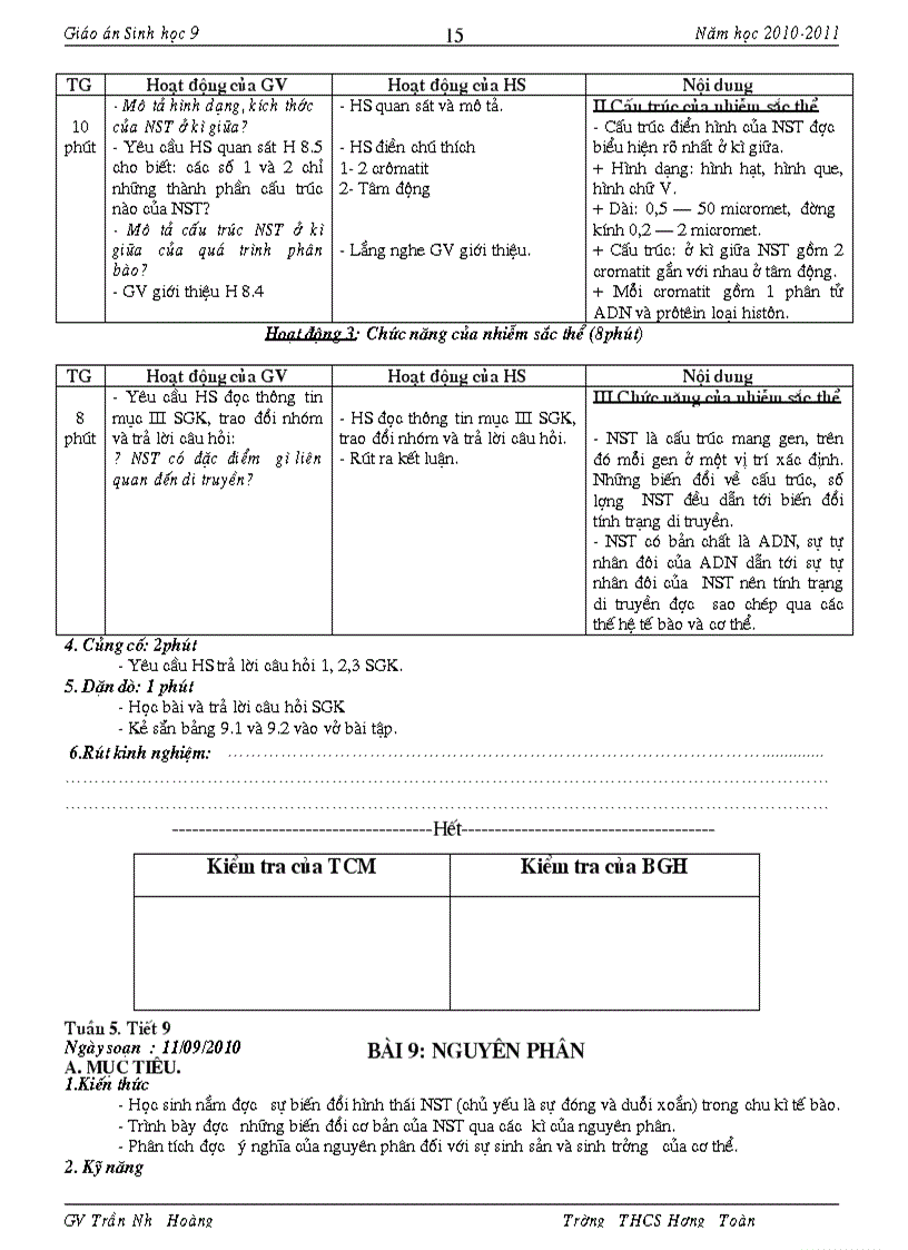 image for page Giáo an Sinh 9 Có Chuẩn KT KN