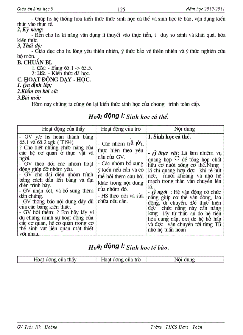 image for page Giáo an Sinh 9 Có Chuẩn KT KN