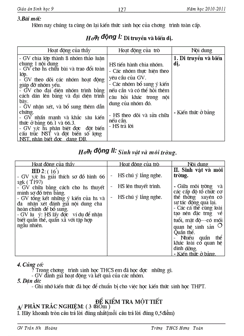 image for page Giáo an Sinh 9 Có Chuẩn KT KN