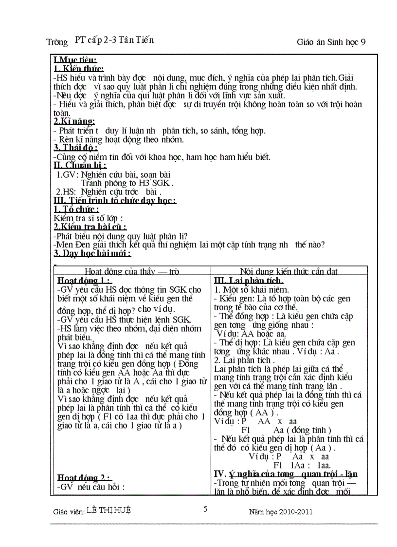 image for page Giáo án sinh 9 đãchỉnh sửa năm 2011